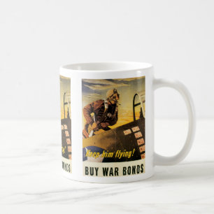 Behålla Him som flyger Krig Bond Kaffemugg