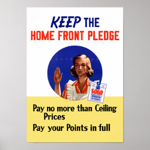 Behålla Home Front Pledge - WWII Poster