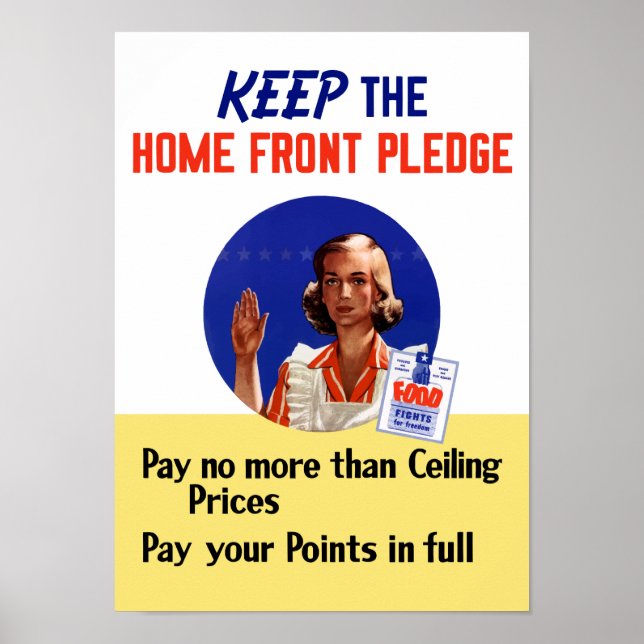 Behålla Home Front Pledge - WWII Poster (Framsidan)