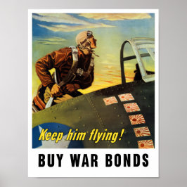 Behålla honom flyga! Köp Krig-obligationer Poster