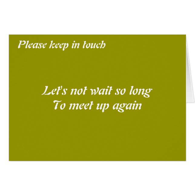 Behålla i beröring hälsningskort (Framsidan Horizontal)