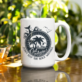 Behålla inte att persikor väntar | Tropical Pun Kaffemugg