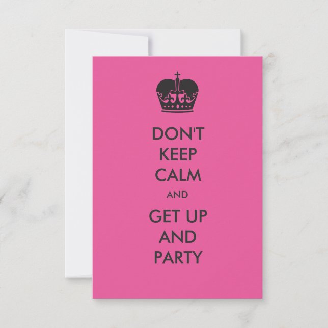 Behålla inte Lugn - 3 x 5 Födelsedagsfest inbjudan (Framsida)