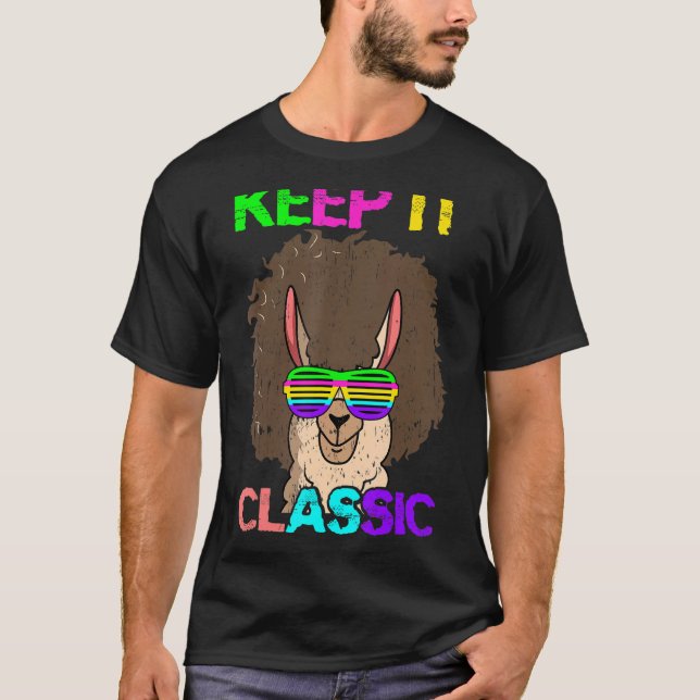 Behålla IT Classic Alpaca 80's 90's Llama T Shirt (Framsida)
