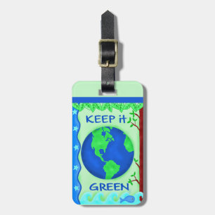 Behålla IT Grönt Earth Ecology Luggage Tag Bagagebricka