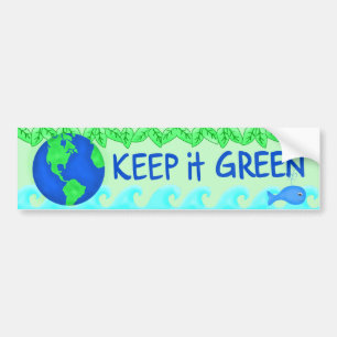 Behålla IT Grönt Spara Earth Environment Art Bildekal