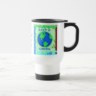 Behålla IT Grönt Spara Earth Environment Art Resemugg