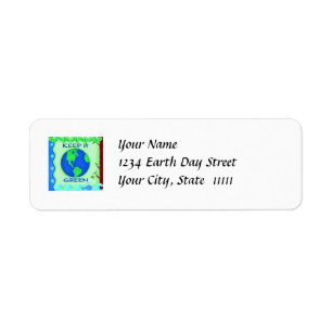 Behålla IT Grönt Spara Earth Environment Art Returadress Etikett