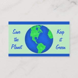 Behålla IT Grönt Spara Planet Earth Environment Visitkort