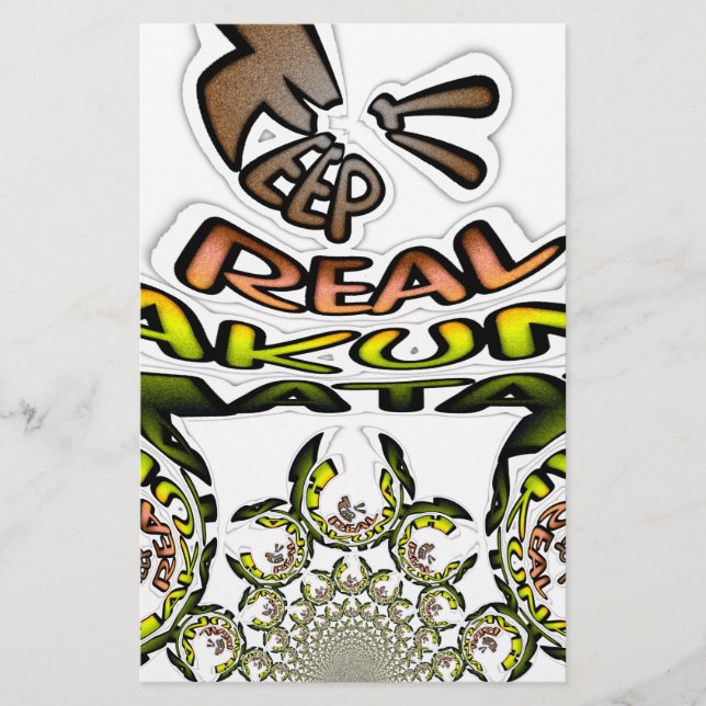 "Behålla it Real" Kaleidoscope Art-utskrift/grafik (Framsida)