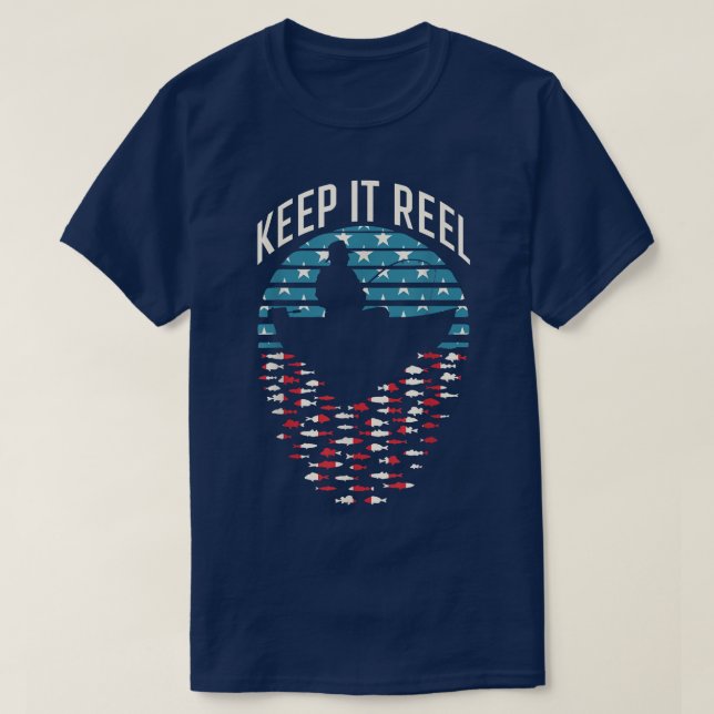 Behålla IT Reel Fishing Retro Sunset Funny Fisherm T Shirt (Design framsida)
