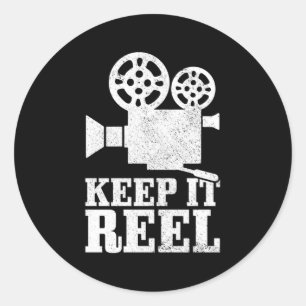 Behålla IT Reel Movie Director Film Camera Filmmak Runt Klistermärke