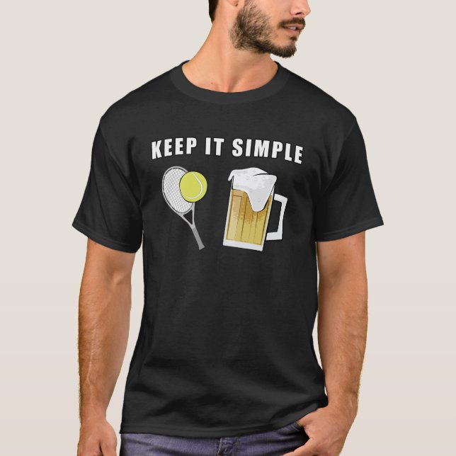 Behålla It Simple - Tennis and Beer T Shirt (Framsida)