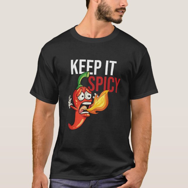 Behålla It Spicy Chili Hett Red Pepper Jalapeno T  Shirt (Framsida)