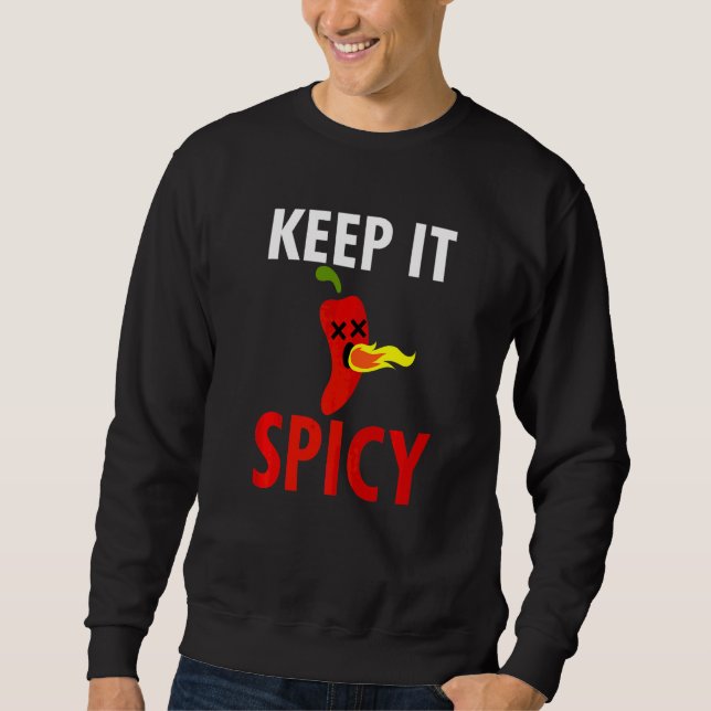 Behålla IT Spicy Hett Chili Fire Pepper Sauce Lång Ärmad Tröja (Framsida)