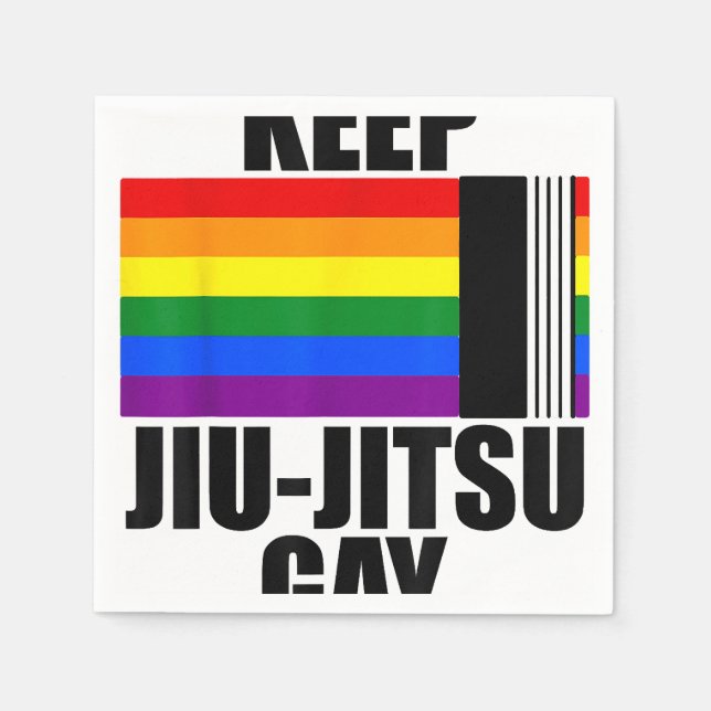 Behålla Jiu Jitsu Gay Shirt LGBT Gay pride Måndage Pappersservett (Framsidan)