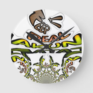 Behålla: Kaleidoscope Art-utskrift/grafik Rund Klocka