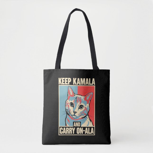 Behålla Kamala och Carry On-A-La Kamala Harris Tygkasse (Framsida)