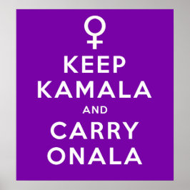 Behålla Kamala och Carry Onala Lila Background Poster