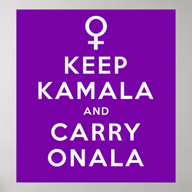 Behålla Kamala och Carry Onala Lila Background Poster (Framsidan)