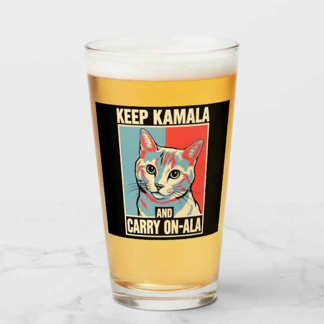 Behålla Kamala och Framföra-A-La LA Kamala Harris Glaskopp (Framsida fylld)