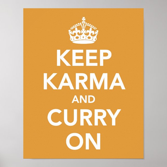 Behålla Karma och Curry vid utskrift Poster (Framsidan)