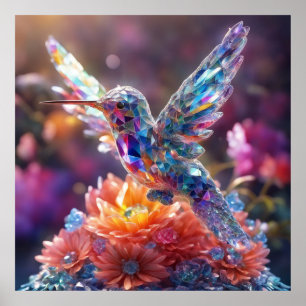 Behålla kristalldesign Hummingbird - utforma din e Poster