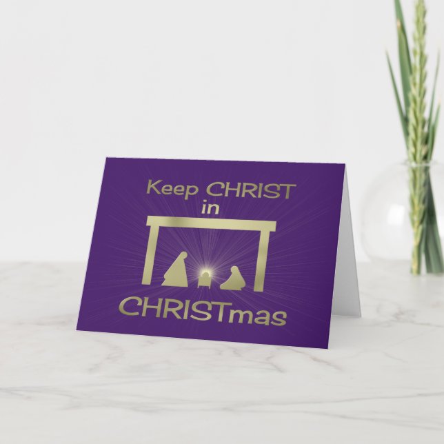 Behålla Kristus i julklapp Hälsning och anteckning Helgkort (Framsida)