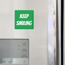 Behålla, leende, grönt vit magnet