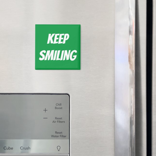 Behålla, leende, grönt vit magnet (In Situ (Fridge))