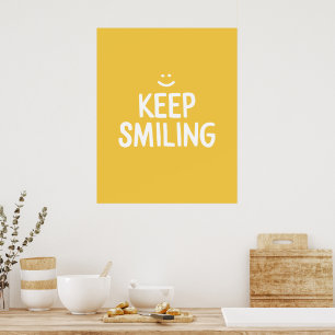 Behålla Leende Gult Happity Quote Poster