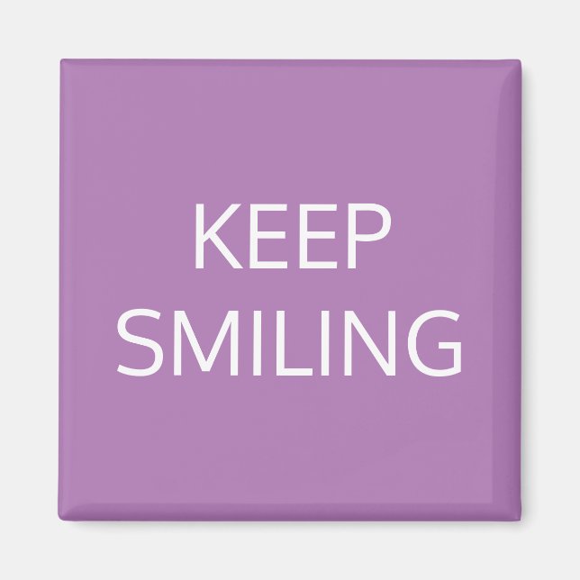 Behålla, leende, lavender white Magnet (Framsidan)