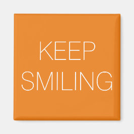 Behålla, leende, orange vit magnet