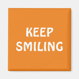 Behålla, leende, orange vit magnet