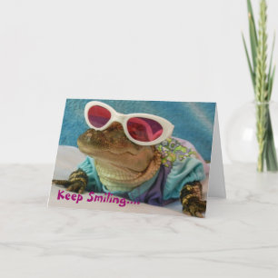 Behålla ler... Alligator in Sunglass Card Kort