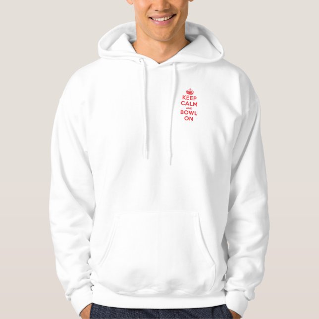"Behålla Lugn and Bowl on" Hoodie 1-Sided (Manar) (Framsida)