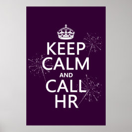 Behålla Lugn and Call HR (eventuellt färg) Poster