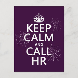Behålla Lugn and Call HR (eventuellt färg) Vykort