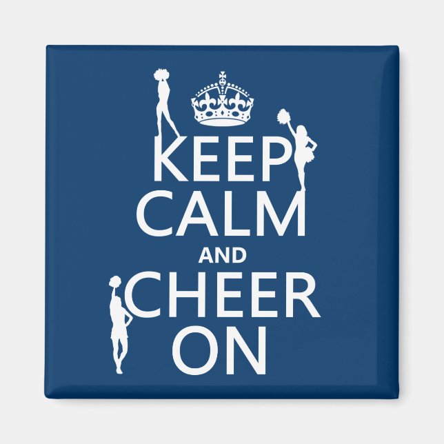 Behålla Lugn and Cheer On (cheerleadership) (valfr Magnet (Framsidan)