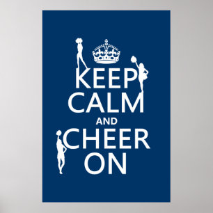 Behålla Lugn and Cheer On (cheerleadership) (valfr Poster