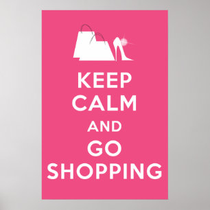 Behålla Lugn and Go Shopping - Candy Rosa Poster