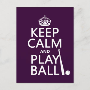 Behålla Lugn and Play Boll (baseball) (oavsett fär Vykort
