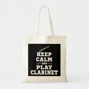 Behålla Lugn and Play Clarinet Shirt Funny Clarine Tygkasse