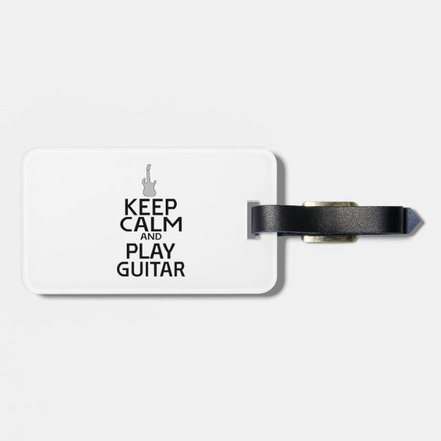 Behålla Lugn and Play Electric Guitar - Anpassning Bagagebricka (Baksida Vågrät)