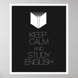 Behålla Lugn and Study English (engelska) Poster