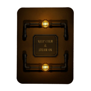 "Behålla Lugn & ånga på" Maskin Age Steampunk Magnet