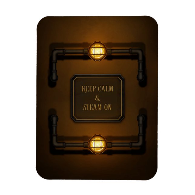 "Behålla Lugn & ånga på" Maskin Age Steampunk Magnet (Vertikal)