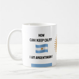 Behålla Lugn Argentina & Funny Text, Argentina Fla Kaffemugg