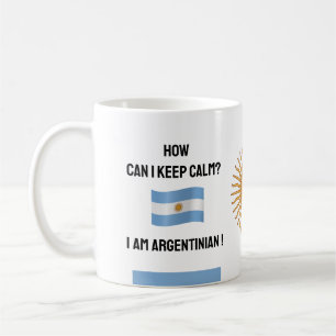 Behålla Lugn Argentina & Funny Text, Argentina Fla Kaffemugg