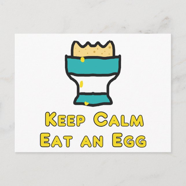 Behålla Lugn Ät en ägg Vykort (Framsida)